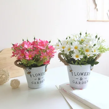 

Artificial Daisy Flowers Mini Bonsai Potted Plant for Home Garden Decorative Fake Flowers Party DIY Floral Wedding Decoration