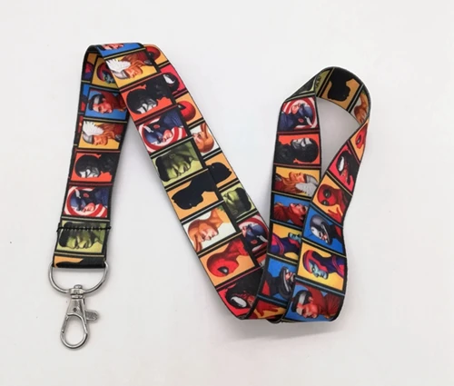 

1 Pcs Cartoon Avengers Named green blue pvc Named Card Holder Identity Badge with Lanyard Neck Strap Card Bus ID Holders Wit