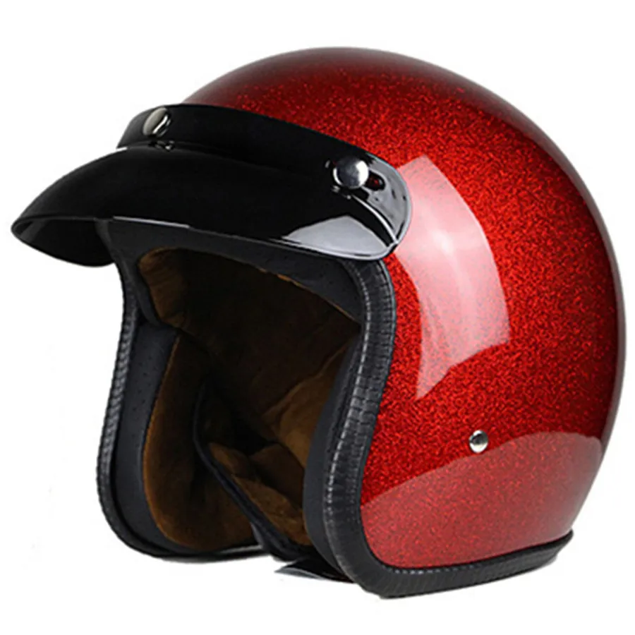 Взрослые красные шлемы для мотоцикла ретро Половина Круизный шлем принц мотоциклетный шлем винтажный мотоциклетный мото