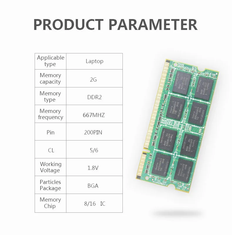 DDR2 667 МГц 2G PC2-5300S Тетрадь памяти Оперативная память SO-DIMM