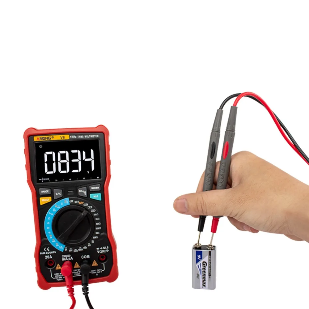 

Hot V8 6000 Count Digital Multimeter Square Wave Output Current Auto AC/DC Voltage Resistance Power Frequency Temperature Meter