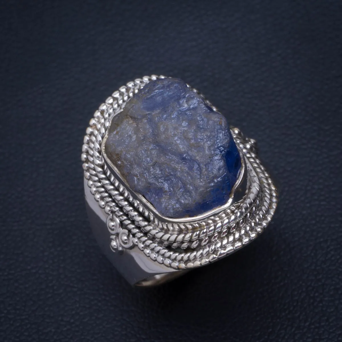 

Natural Apatite Handmade Unique 925 Sterling Silver Ring 9 B1134