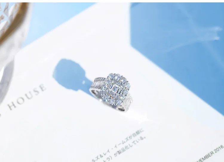 Высокое качество квадратный белый циркон для помолвки обручальное кольцо квадратной формы с цирконом Кристалл обручальное кольцо для влюбленных для женщин