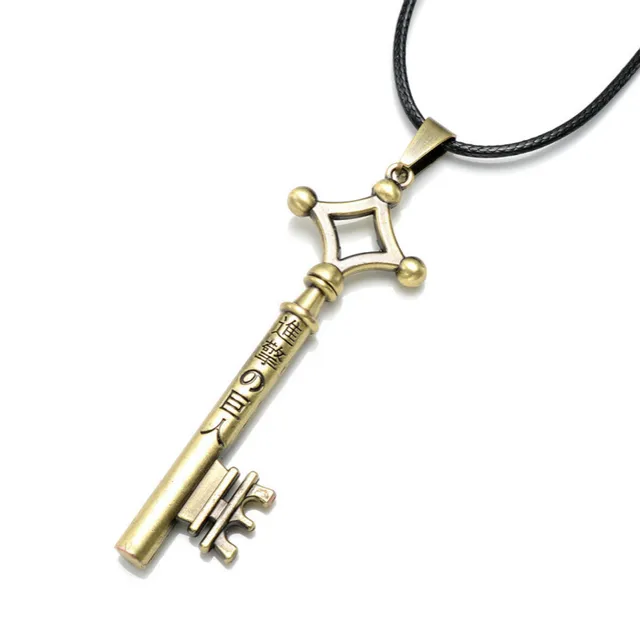 Attack on Titan Allen Alloy Key Pendant Rope Chain Necklace Action Figures