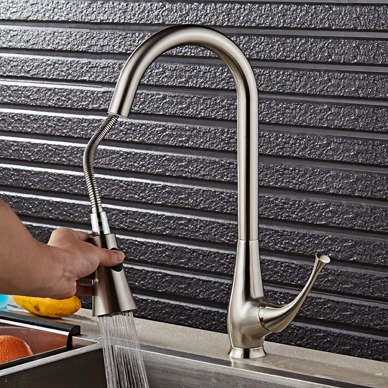 Newest Brushed Nickel Kitchen Mixer Tap Pull Out Kitchen Mixer Tap 360 Swivel Kitchen Tap Shower Spray Head Kitchen Tap Mixer Newest Brushed Nickel Kitchen Mixer Tap Pull Out Kitchen Mixer Tap 360 Swivel Kitchen Tap Shower Spray Head Kitchen Tap Mixer