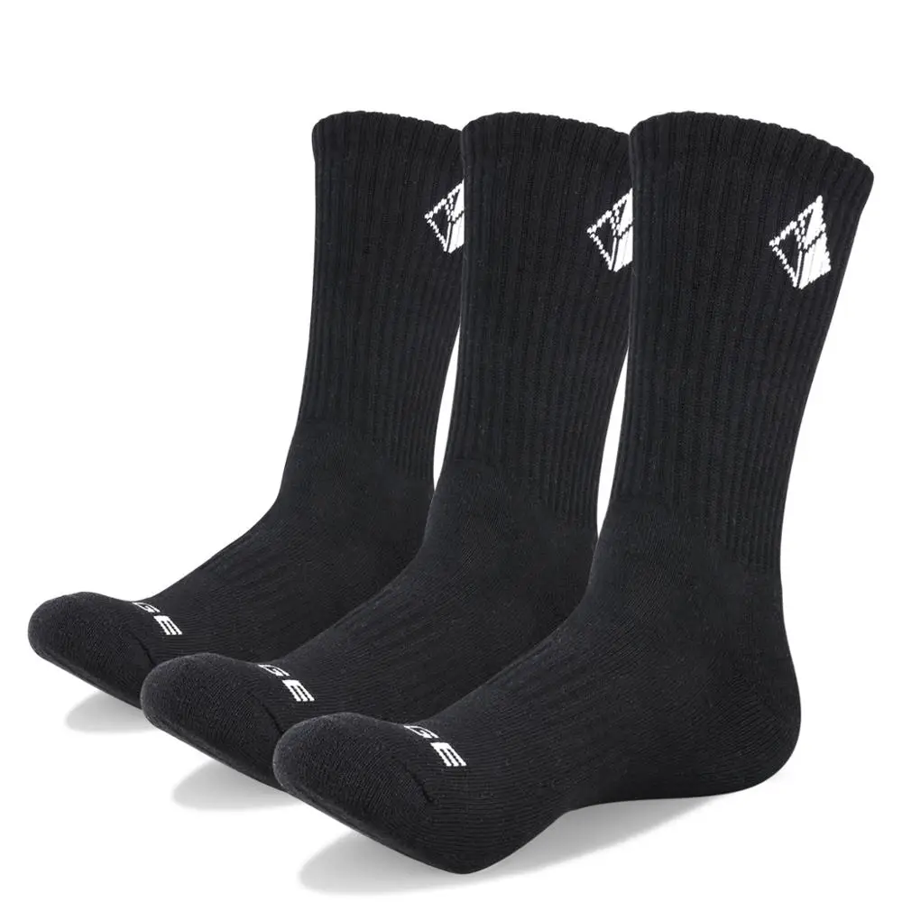 YUEDGE/высококачественные повседневные мужские деловые носки для мужчин, хлопковые брендовые носки для кроссовок, быстросохнущие черные белые длинные носки, 3 пары