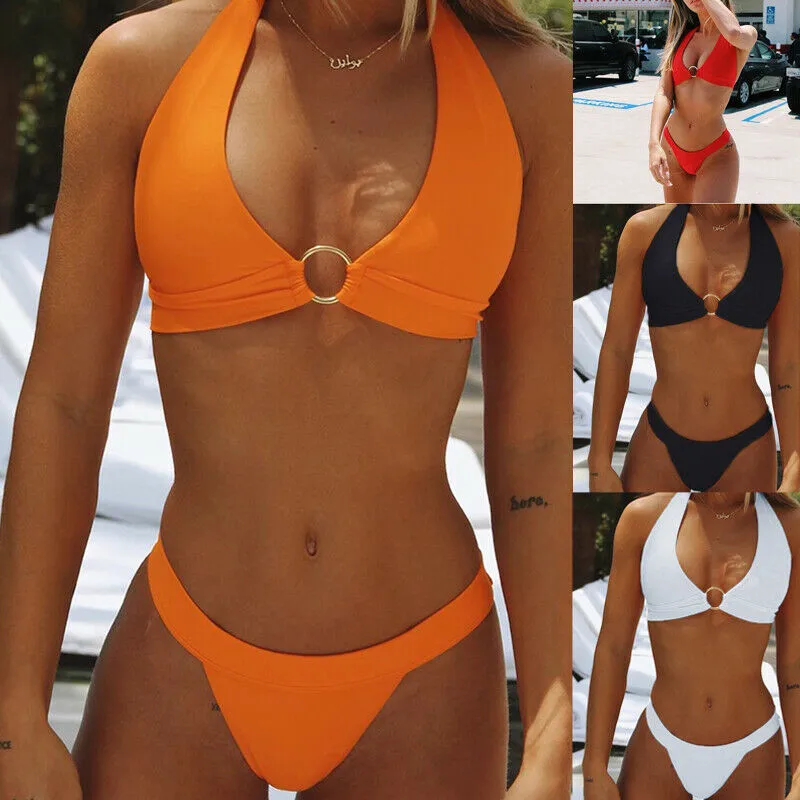 

Bikinis 2019 mujer Women Bandeau Bandage Bikini Set Push-Up Brazilian Swimwear Beachwear Swimsuit Cover-ups micro Biquini