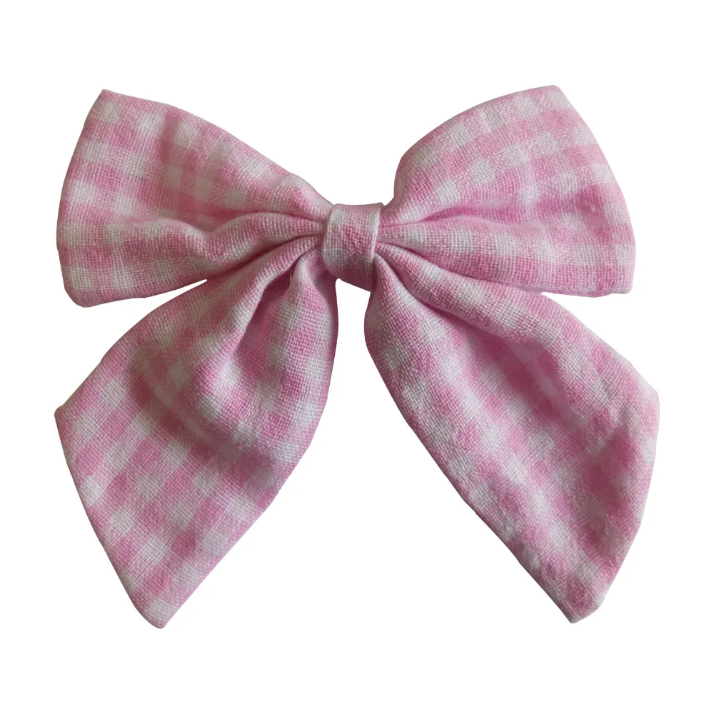 Cotton Linen Fabric Hair Bows Boutique Hair Clips Sailor Bow Barrettes Hairgrips Baby Girls Women Hair Accessories Headwear head accessories female