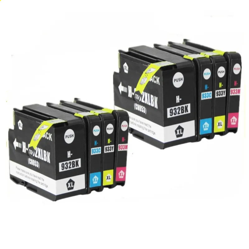 

8 x Compatible for HP 932 933 Ink Cartridges 932XL 933XL OfficeJet 6100 6600 6700 7110 7610 7612 hp932 hp933 Printer With chips