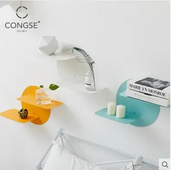 

Wall mounting rack iron art wall combination decoration rack TV sofa background wall wall partition green radish pot rack