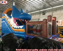 New attractive inflatable shark bouncer slide combo, air bouncer inflatable trampoline