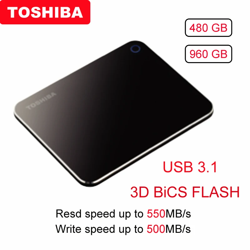 

100% Toshiba XS700 External Solid State Drive Portable SSD 480GB 960GB USB 3.1 High Speed Type-C Mobile Hard Drive Encrypted SSD