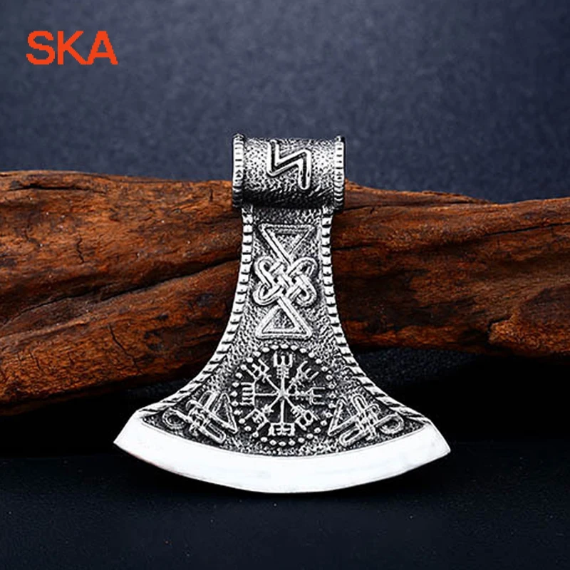 

SKA Men Necklace Pendants Punk Jewelry Boy Necklaces 316L Stainless Steel Viking Pirate Axe Accessories Pendant For Men BP8-272