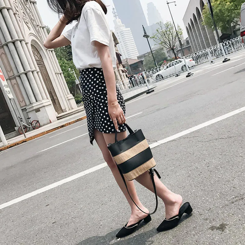 Summer Fashion Women Panelled Straw Bags INS Popular Female Beach Casual Handbag Ladies Exquisite Weave Shoulder Bag Tote SS3397 (21)
