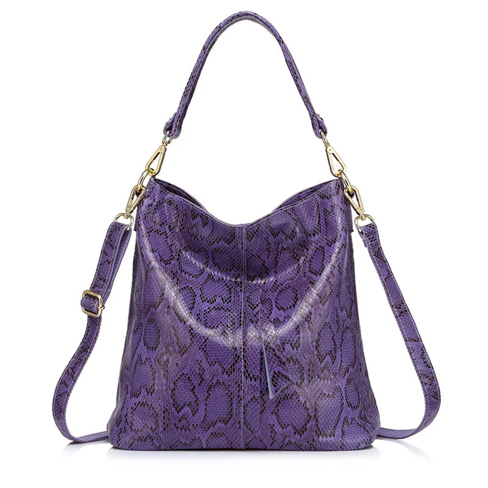 

Genuine Leather Totes Shoulder Bag for Woman Noble Advanced Handbag Vogue Serpentine Snake Pattern Messenger Bags For Ladies