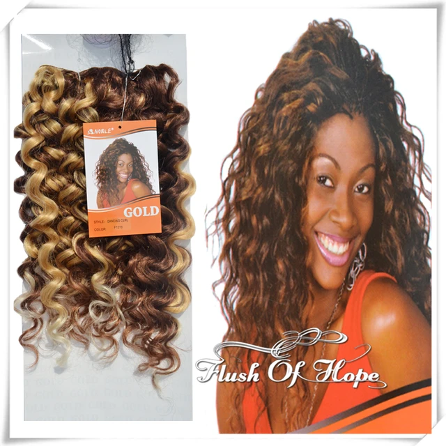 Premium Quality Noble Gold Dancing Curl Synthetic Hair Extensions Ombre