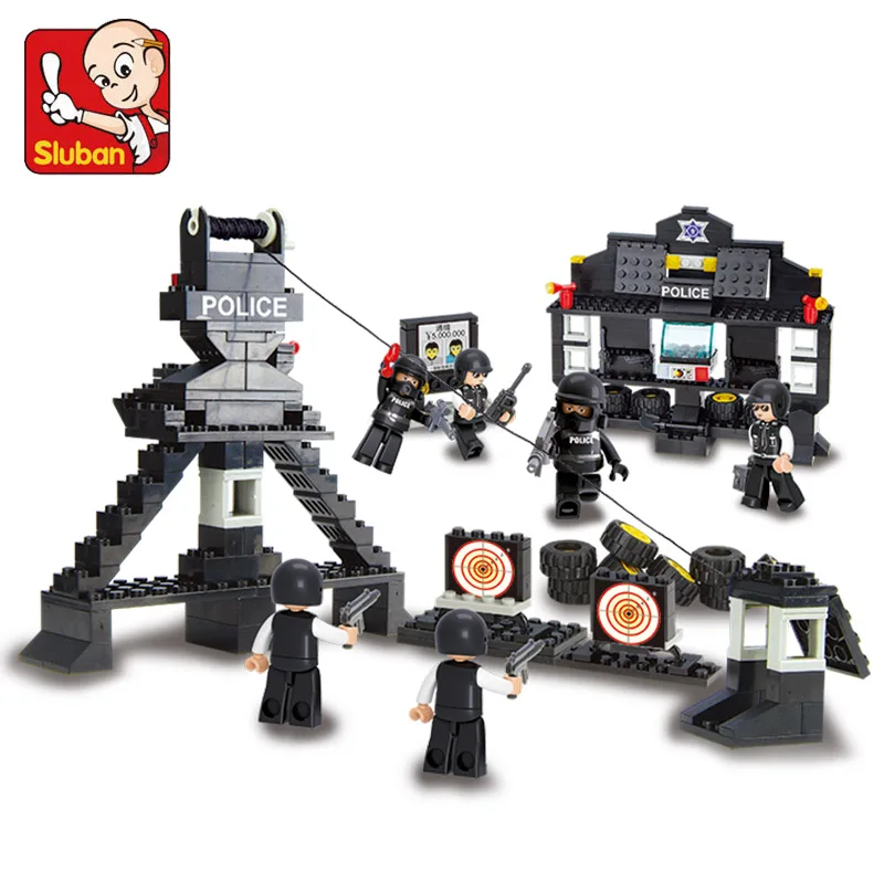 

2100 499pcs SWAT/Police Constructor Model Kit Blocks Compatible sluban Bricks Toys for Boys Girls Children Modeling