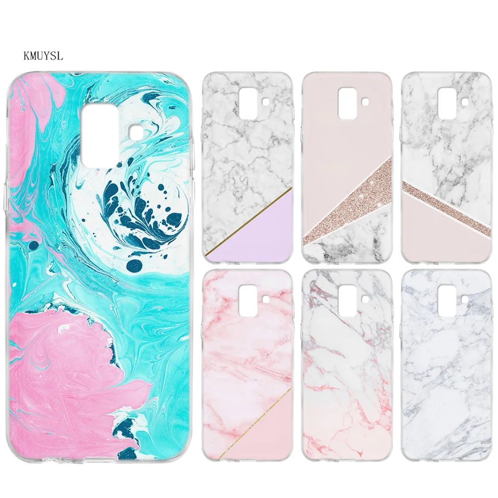 

KMUYSL Marble tiles stone painting TPU Silicon Clear Soft Case Cover Shell for Samsung Galaxy A6 A8 Plus J6 J4 J8 2018