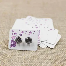 300 шт. 3,5*2,5 см новые ювелирные изделия из жемчуга белого маленькие милые серьги-гвоздики ярлык-Карта изготовленный на заказ красивый, с цветочным принтом серьги карточка для упаковки