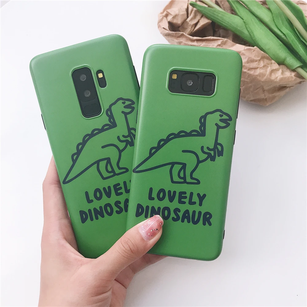 Cases For Samsung Galaxy Note 9 8 Case Lovely Dinosaur Phone S7 Edge S8 S9 Plus Soft TPU Matte Back Covers |