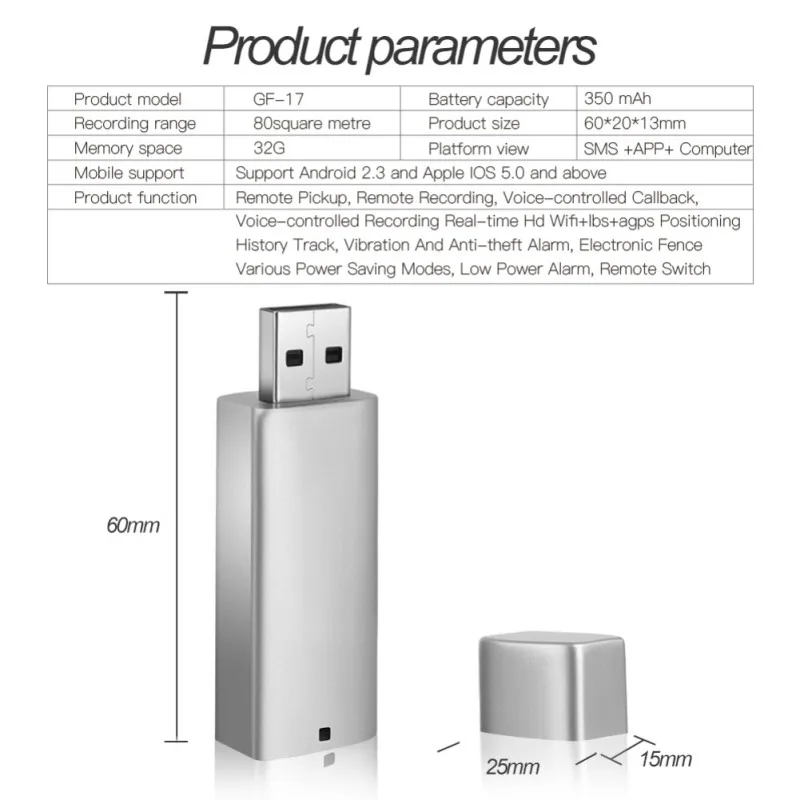 Мини USB флеш накопитель U дисковый локатор WiFi умная Запись голоса GPS