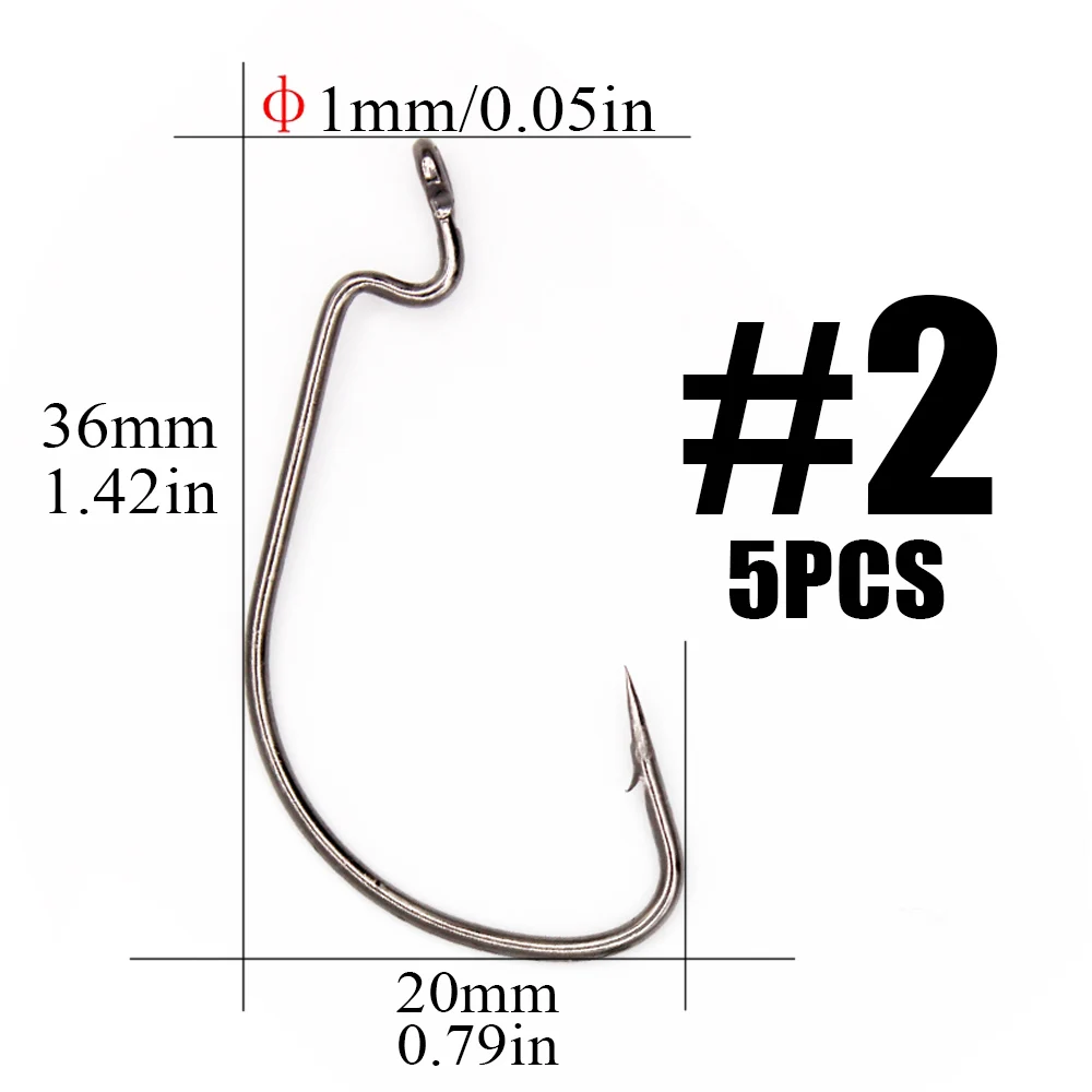 1 упаковка 5/0#-6# B-11 Смещенный червячный крючок рыболовный крючок 9 размеров кривошипный червь острый крючок рыболовный крючок прочный крючок владелец - Цвет: 2