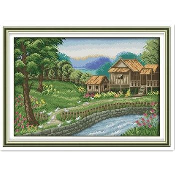 

A World Outside Garden Counted On The canvas DMC 14CT Cross Stitch kits,needlework embroidery For Sets,DIY Crafts,ForHome Decor