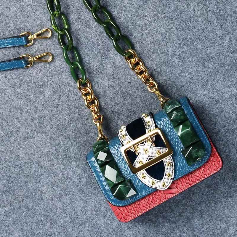 

Women Bag New Leather diagonal snake chain bag Shoulder Big Bags Fashion Large Travel Bags Women Brand Luxury Chain Handbags1