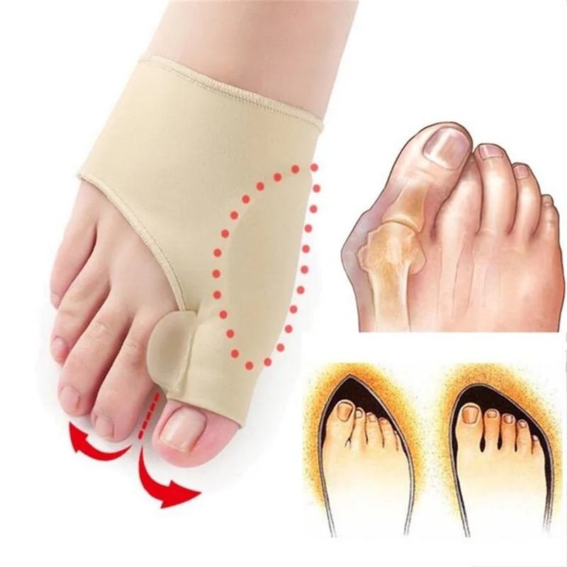 

2Pcs=1Pair Toe Separator Hallux Valgus Bunion Corrector Orthotics Feet Bone Thumb Adjuster Correction Pedicure Sock Straightener