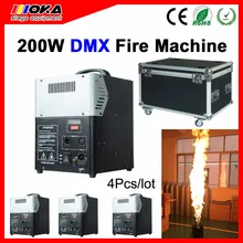 4 шт./лот твердый контейнер высокого качества 200 Вт сценический эффект пожарная машина протокол управления наружным освещением DMX пламя проектор для сценического освещения