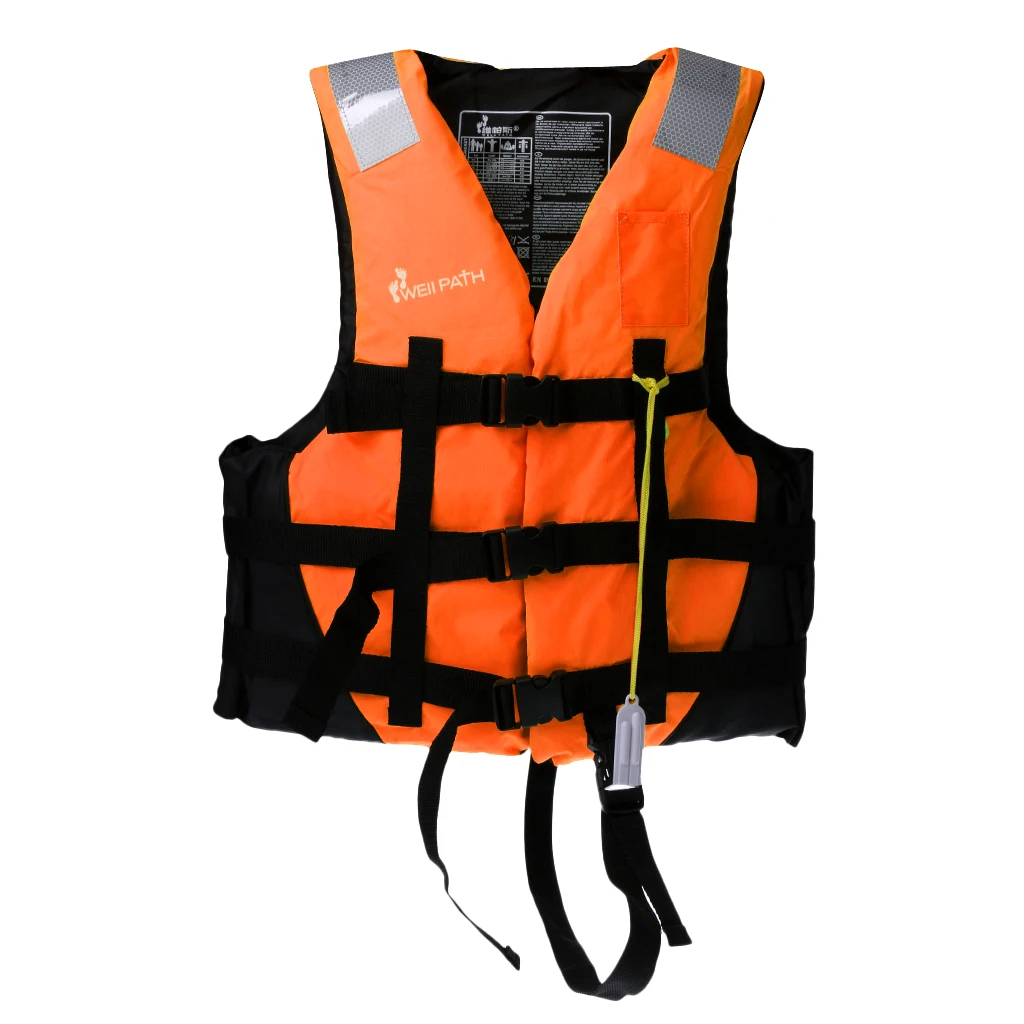 Unisex High Visible Life Jacket Safety Vest with Whistle for Kayak Canoe Boat Swimming Fishing Vest Buoyancy Aid Men Women Kids 