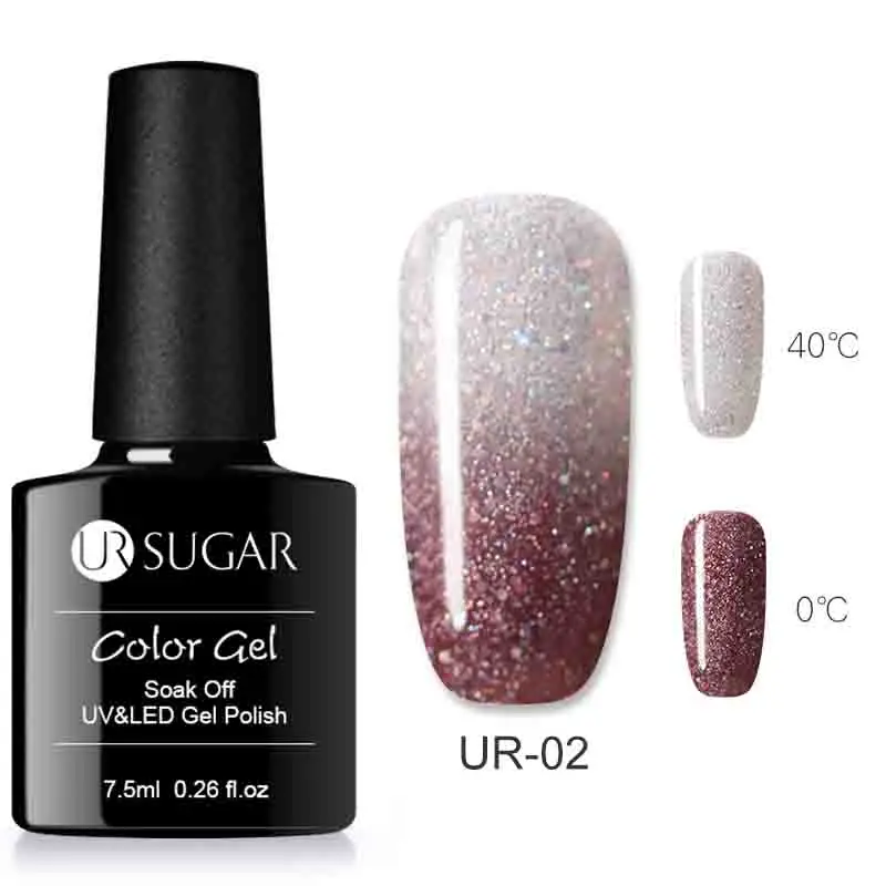 Ur Sugar, 3 цвета, Термальный Гель-лак для ногтей, изменение температуры, замочить, УФ Гель-лак для ногтей, 7,5 мл, маникюрный лак - Цвет: 2