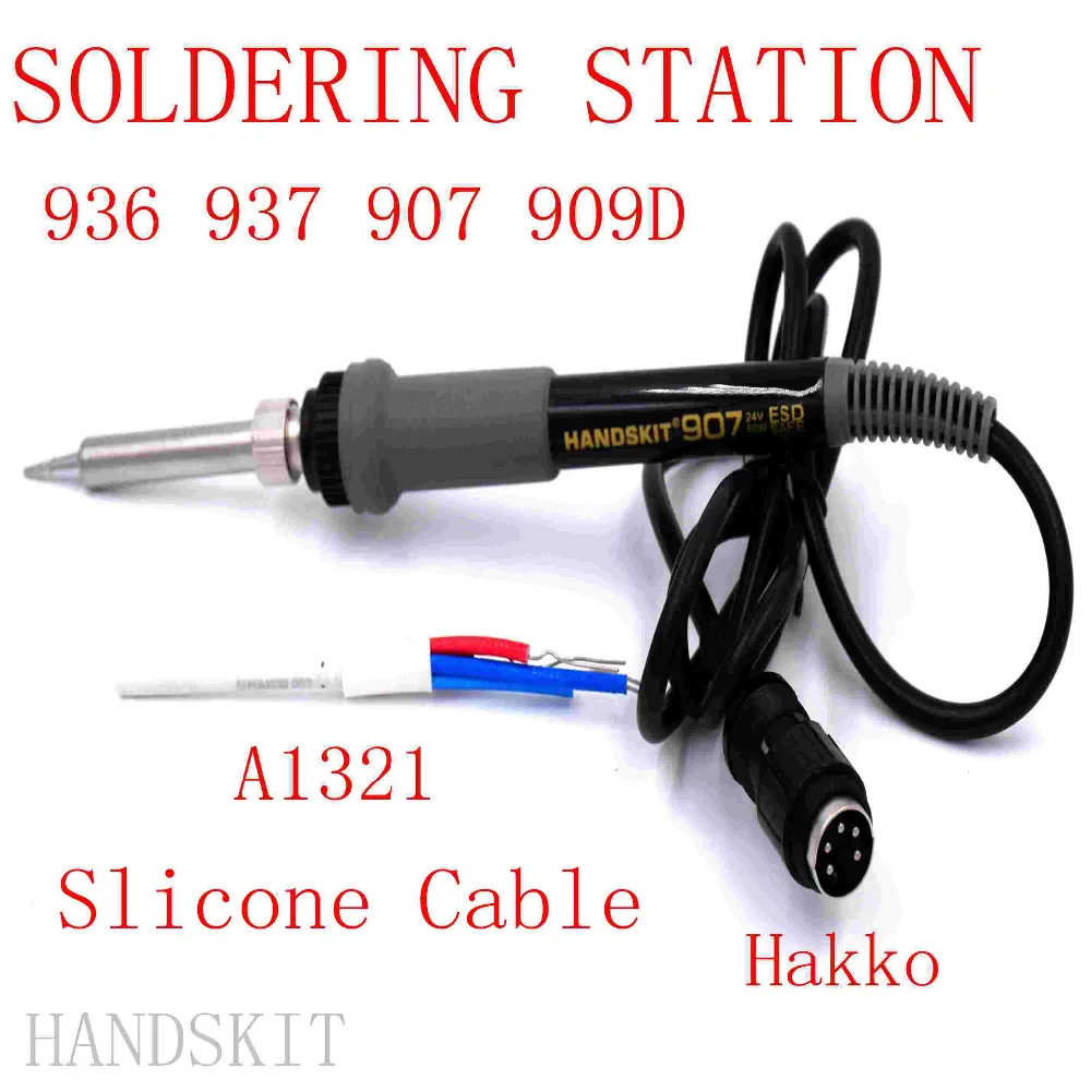 

1Pcs Resistance Silicone Wire Handle Soldering Iron 907/ESD 936 Station Handle Hakko 936,937,928,926 Station.