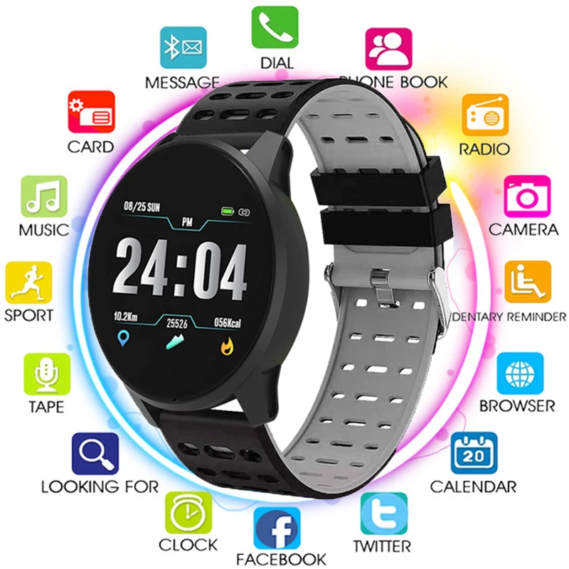 2019 Новый смарт часы спортивные часы Фитнес трекер IP67 Водонепроницаемый Smartwatch Running Велоспорт Альпинизм для IOS Android часы