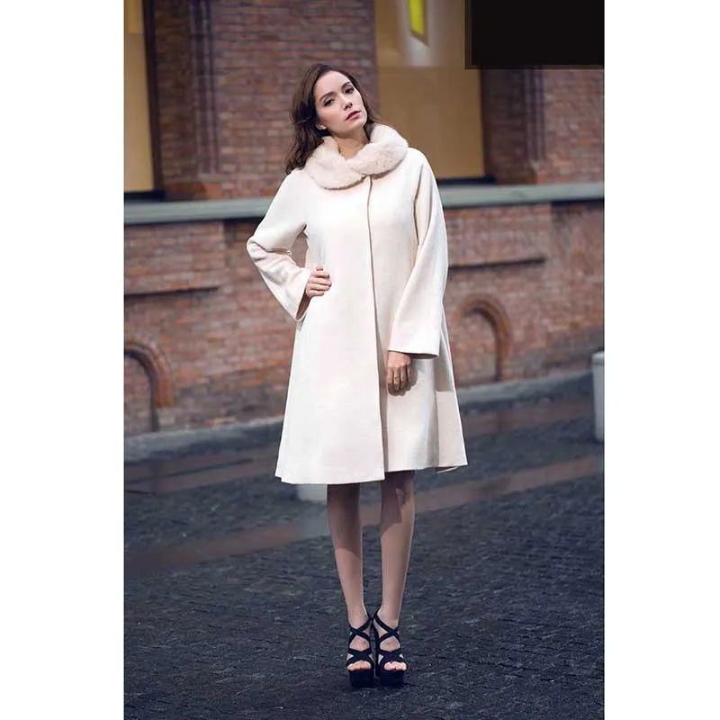 Laine gris Lâche Manteau Beige Femmes Veste Montant Col D'hiver vent Solide Horloge Mode Tranchée Coupe wqHgRY6