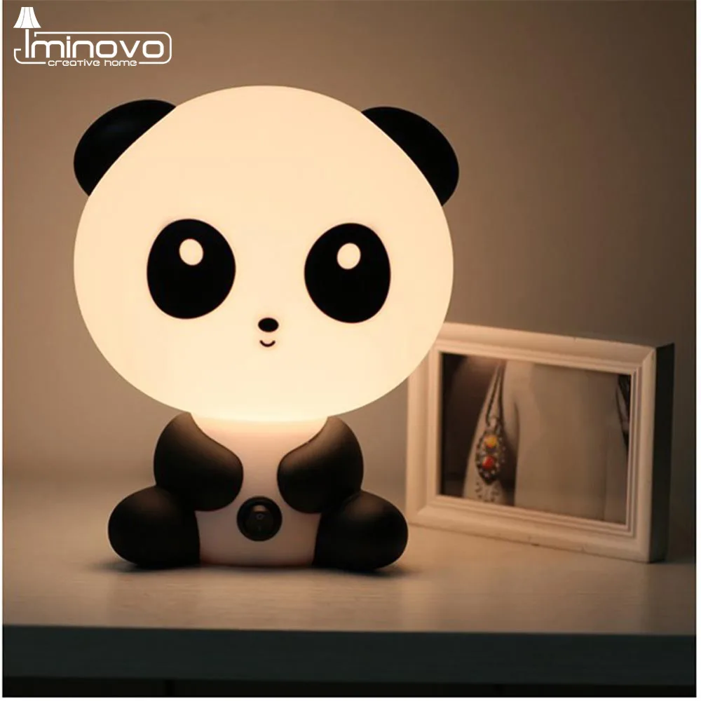 

IMINOVO Children Night Light Animal Table Lamp Bedroom LED Desk Lamp Light Kids Novelty Lighting Gift Living Room E14 Bulbs