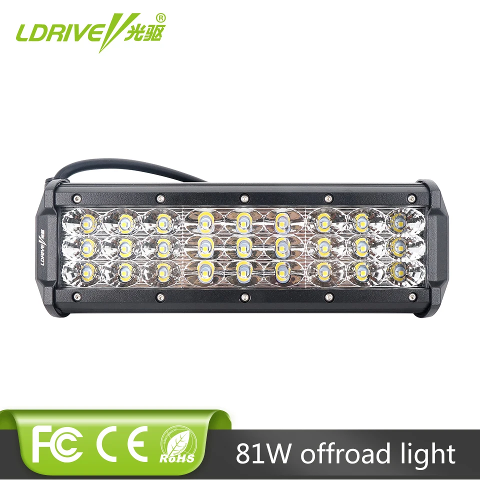

LDRIVE 3-Row 81W LED Work Light Bar 9" 12V 24V Combo Flood Spot Offorad LED Headlight Fog Lamp For Jeep ATV Truck Boat Pickup