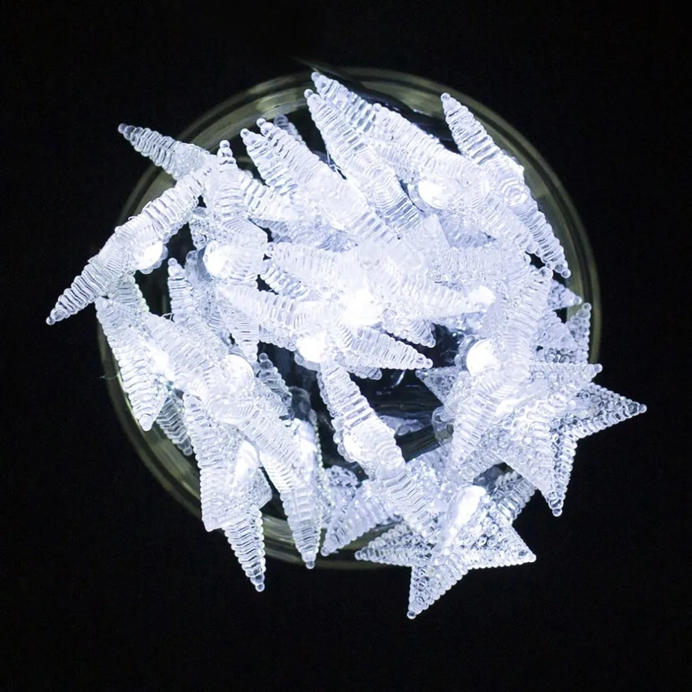 4,9 м 30LED звезды медная проволока Фея светящиеся гирлянды на солнечной энергии питание свет гирлянда Рождество Свадьба Праздник Гирлянда
