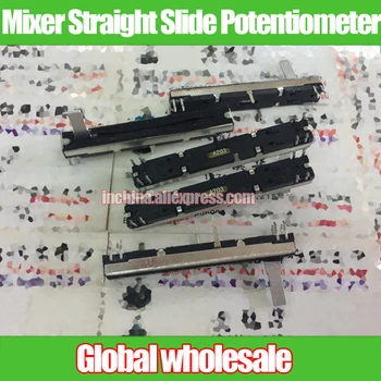 

2pcs Mixer Straight Slide Potentiometer A203 B203 B503 A20K B20K B50K / Dual Dual Channel Fader Handle Length 15MMC Black Bottom