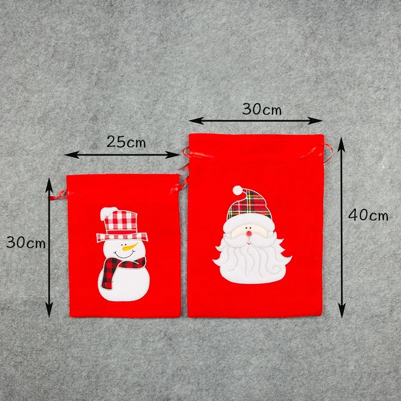 Рождественская упаковка Sac Noel сумка-мешок с мультяшными вышивкой Рождественский подарок сумка Санта Клаус Снеговик закрытие Праздничная сумка для угощений