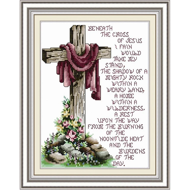 5D DIY Diamond Painting Christian Cross Jesus Full Round Rhinestones