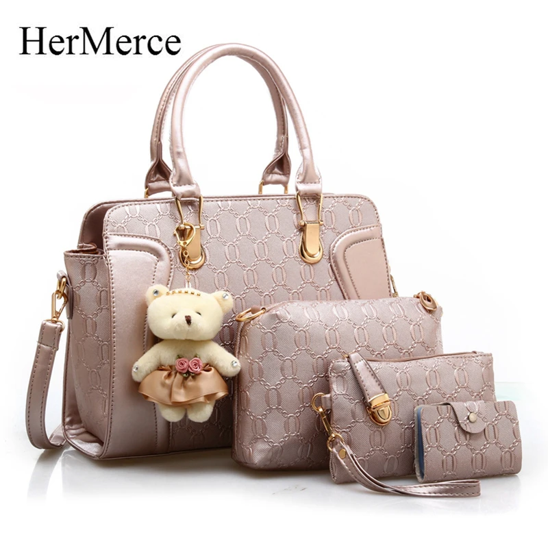 

4Piece/Set 2019 New Women Bags Leather Handbags Fashion Shoulder Bag Female Purse Ladies Crossbody Designer Brand Bolsa Feminina