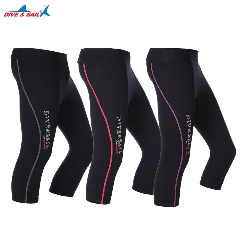 

DIVE&SAIL Men Women Capri Pants Wetsuit 1.5mm Neoprene Cropped Trousers Winter Swimming Beach Pants for Rowing Diving Surfing