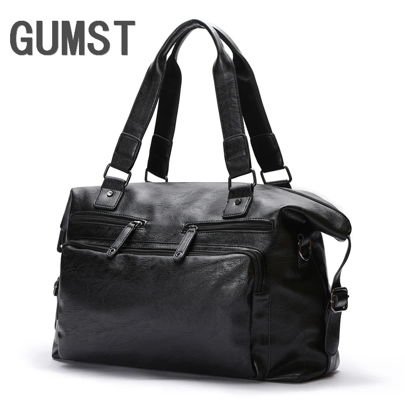 

GUMST 2019 Mens Large Capacity HandBags Casual Men Messenger Bags High Quality Leather Shoulder Bag Travel Men Bag