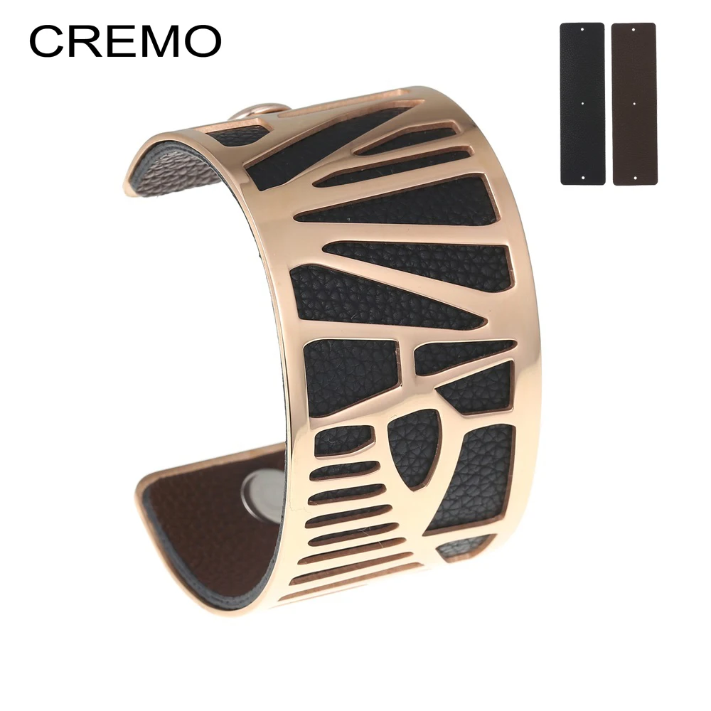 

Cremo Woodpecker Cuff Bracelets & Bangles Statement Delicat Stainless Steel Bracelet Leather Cuff Reversible Femme Pulseira