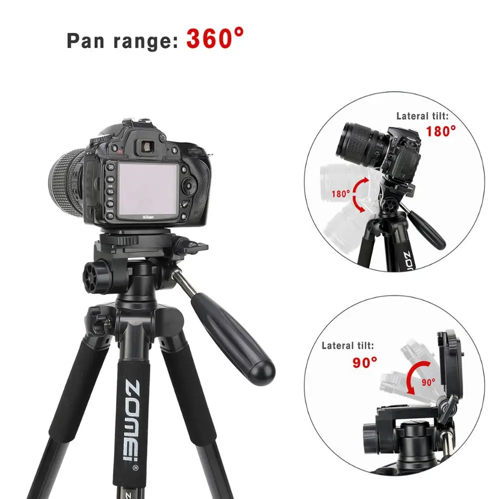 Штатив ZOMEI Q222 для камеры настольный гибкий дорожный смартфонов DSLR камер и