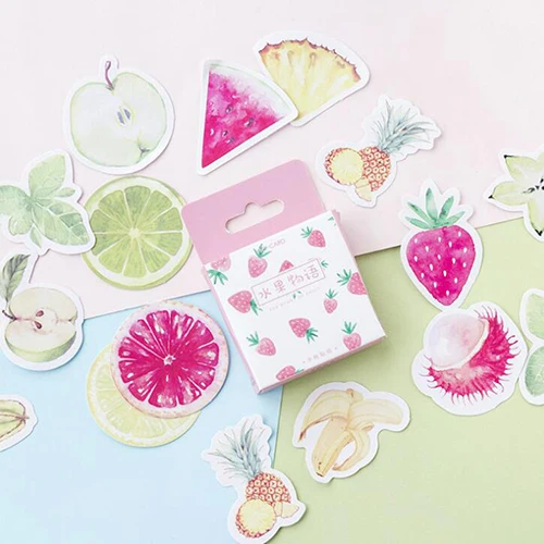 

45pcs/set Lovely Fruit series Paper Stickers DIY Diary Photo Stationery Sticker Office zakka Kids gift supplies(tt-3079)