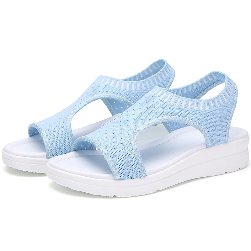 

6 colors women sandals summer new platform sandal shoes breathable comfort shopping ladies walking shoes white black big size 44