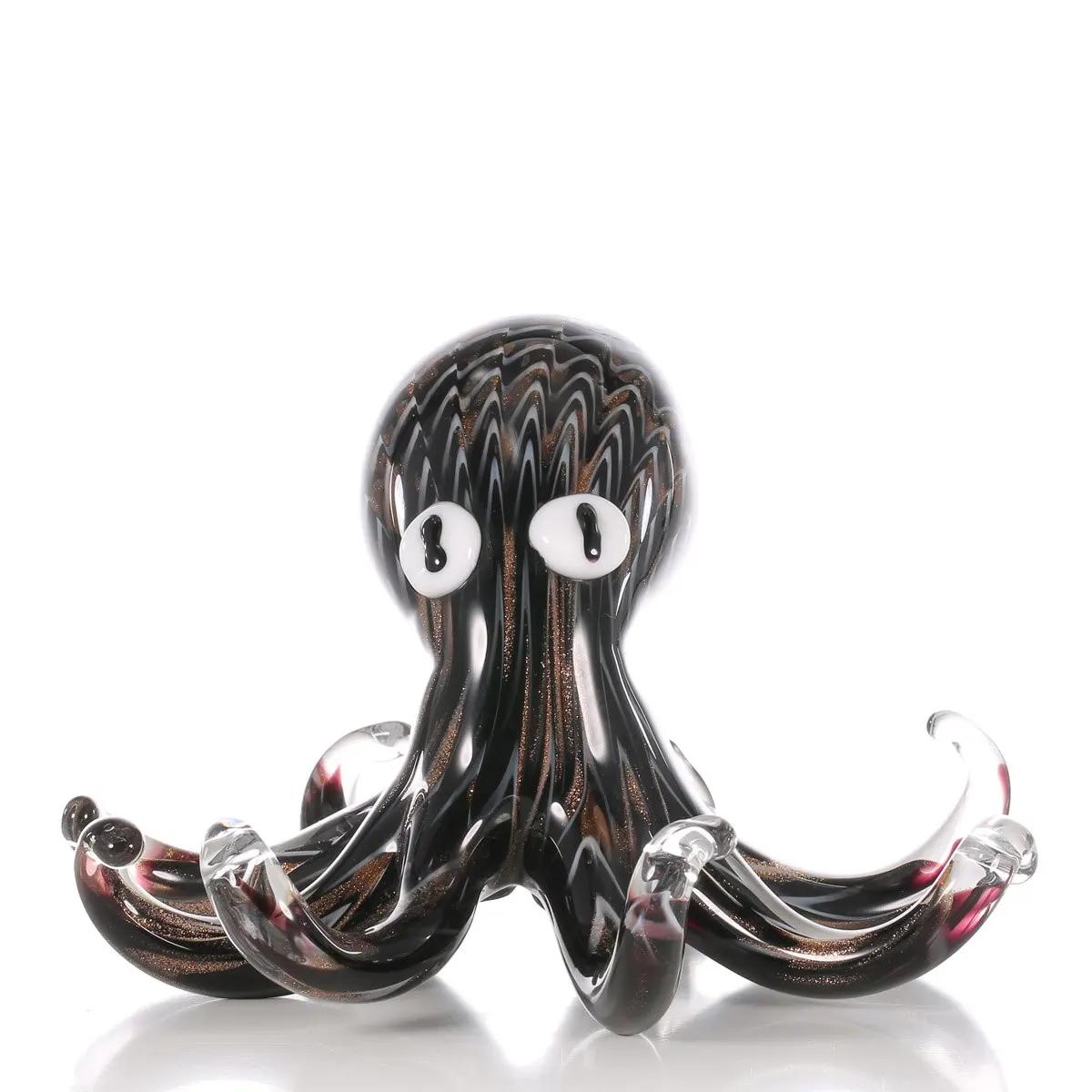 Tooarts черный Осьминог подарок стеклянный орнамент фигурка животного ручной работы дома декоративные фигурки украшение для офисного стола ремесло подарок - Цвет: as pic