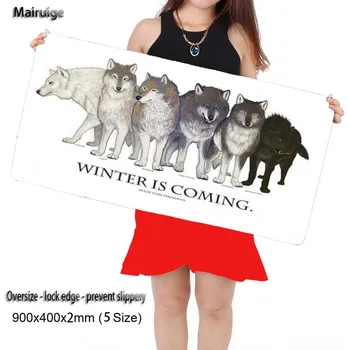 

Mairuige Game of Thrones Custom Large Game Wolf Animal Mouse Pad Large Size 900*400 High Quality DIY Picture with Edge Locking